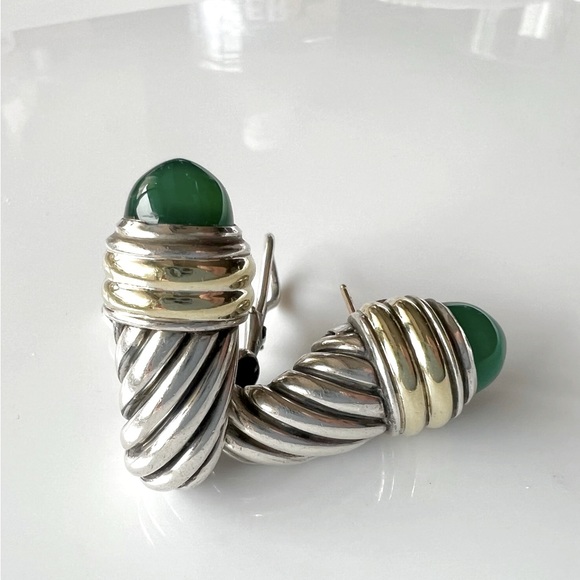 David Yurman Jewelry - David Yurman Dyed Chalcedony Large Shrimp Earrings